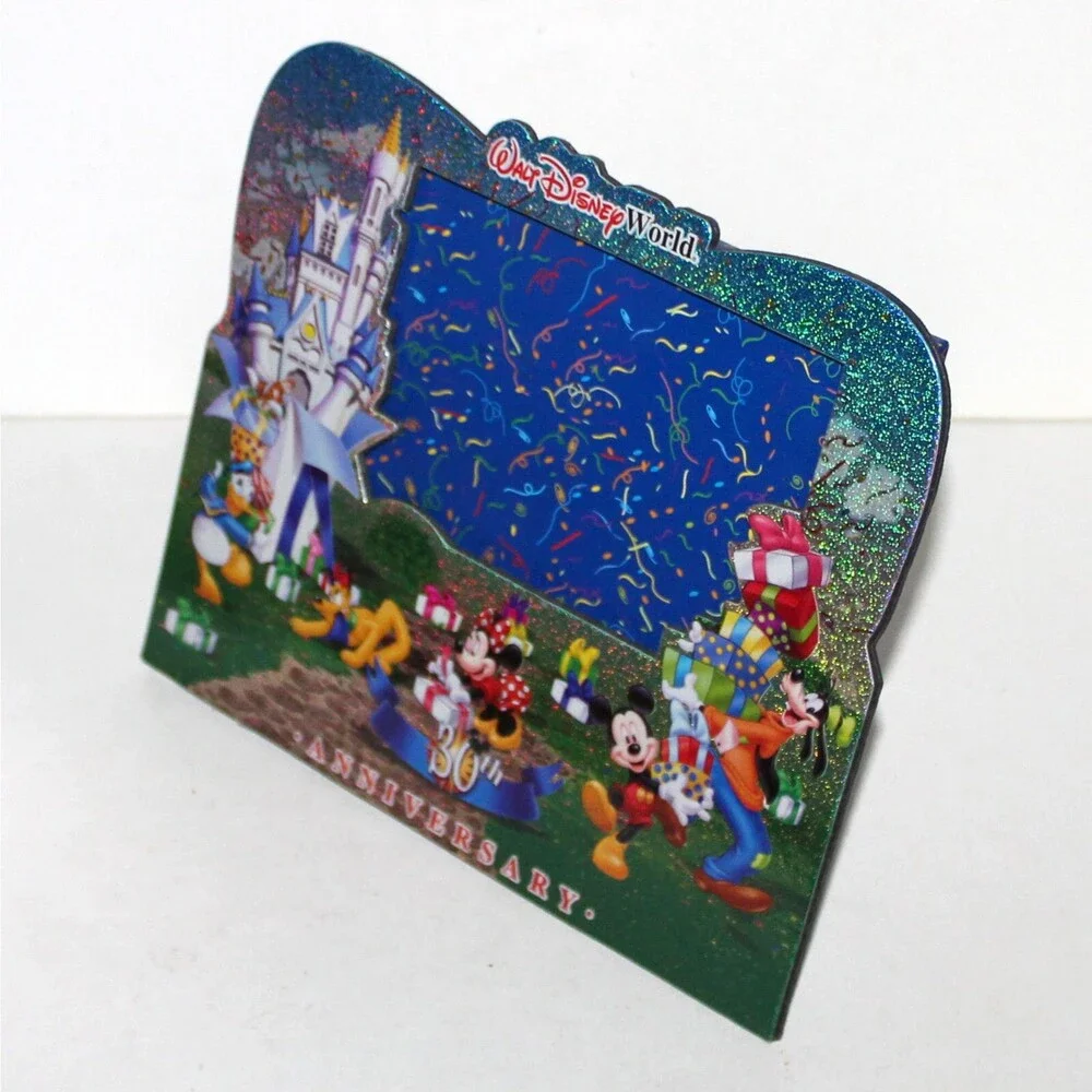 Walt Disney World Photo Frame 30th Anniversary 2001 Mickey Minnie Pluto Goofy